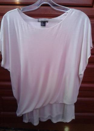 H&m новая ассиметричная нежно-персиковая футболка-блуза на под...