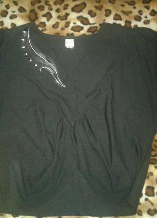 Индия оригинальная блуза кофта черная с v-образным вырезом сни...