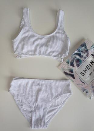 Купальник shein, "жатка", размер xs/150 на 12-13 лет