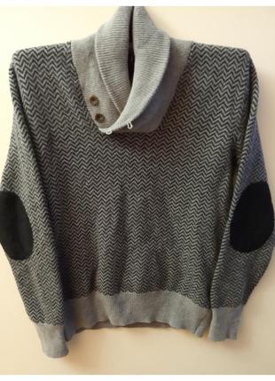 Распродажа мужской тепленький вязаный свитер, кофта с шалевым ...