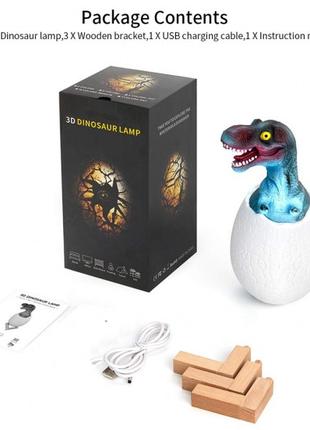 3D Лампа ночник аккумуляторный яйцо Динозавра, SL2, лампа-ночн...