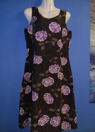 Vackrox натуральное шелковое платье в цветочек миди