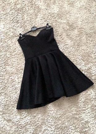 Красивое черное платье без бретелей, размер m/l