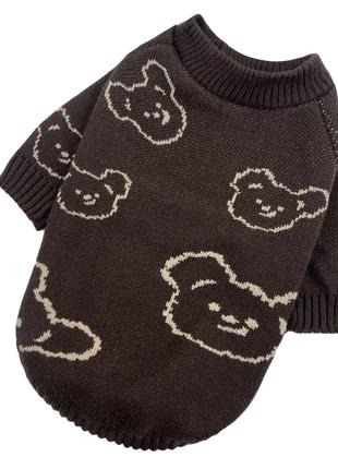 Вязаный свитер для собак Y-286 Dogs Bomba Мишка коричневый
