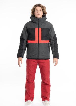 Куртка лыжная мужская Just Play сірий з червоним (B1352-red) - L
