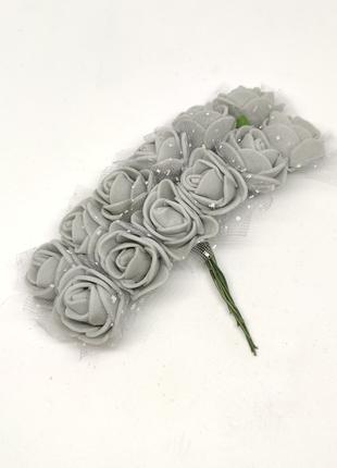Троянди з фоамірану, 12 шт. в упаковці, діаметр 2-2,5 см з фат...