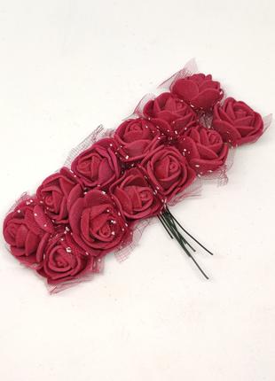 Троянди з фоамірану, 12 шт. в упаковці, діаметр 2-2,5 см з фат...