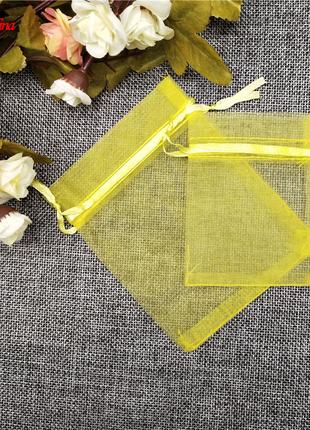 Подарочний мешочек из органзы 10*15см прозрачный цвет жовтий