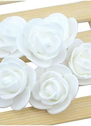 Троянда із фоамірану штучна 1 шт діаметр 3-3,5 см біла