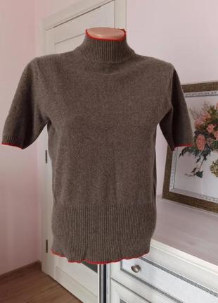 100% кашемір кашеміровий светр з коротким рукавом