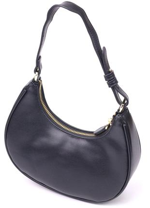Женская сумка-хобо из натуральной гладкой кожи 21288 Vintage Ч...
