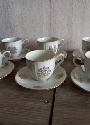 Фарфор Epiag Porcelain Чехословакия 6 пар для кофе