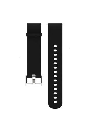 Ремінець силіконовий для годинника 20 мм Type A чорний