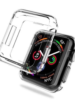 Чехол с защитным стеклом для Apple Watch 44 мм Transparent