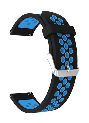 Ремешок для часов 22 мм Nike design черный с синим