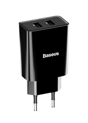 Сетевое зарядное устройство Baseus Mini Dual 2USB 10.5W Black