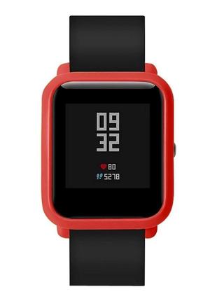 Защитный бампер для смарт часов Amazfit Bip / Bip Lite красный