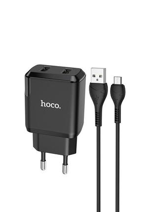 Сетевое зарядное устройство Hoco N7 Speedy Dual port + кабель ...