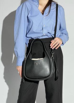 Женская сумка prada leather handbag black