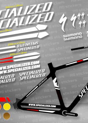 SPECIALIZED комплект наклейок на велосипед +вилка. УСІ КОЛЬОРИ...