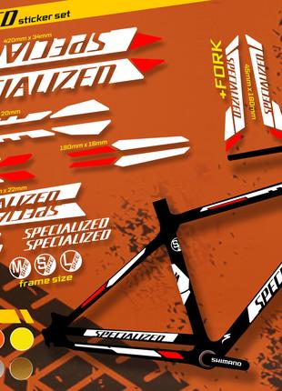 SPECIALIZED комплект наклейок на велосипед +вилка. УСІ КОЛЬОРИ...