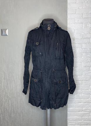 Удлиненная куртка ветровка с накладными карманами essentiel, xl