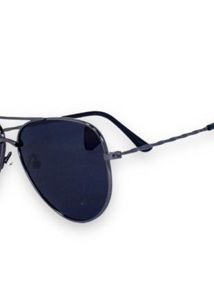 Детские очки polarized 0496-6 черные в серебреной оправе