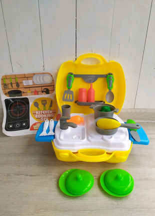 Набор детской кухни набор посуды детский набор кухни в чемодане