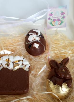Пасхальный шоколадный набор в подарочной коробке пасха яйцо шо...