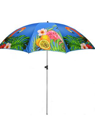 Пляжный зонт от солнца усиленный с наклоном Stenson "Фламинго"