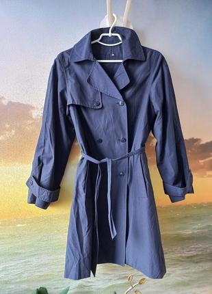 Жіночий плащ пальто тренч темно синього кольору