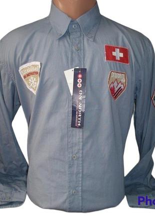Распродажа мужская серая рубашка с длинным рукавом vancouver ski