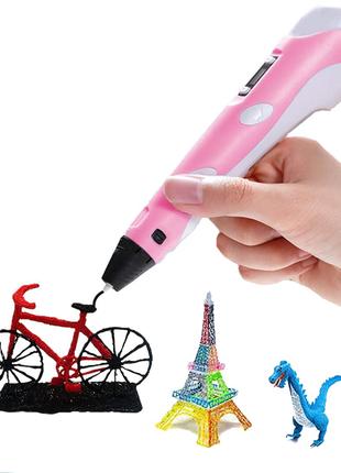 3D Ручка с экраном 3DPEN-3 (Pink) | 3D Ручка для объемного рис...