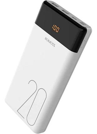 Power Bank Romoss LT20 20000mAh повербанк с экраном (White) | ...