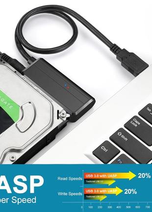 Адаптер USB 3.0 на SATA перехідник для SSD HDD 2.5" 3,5"