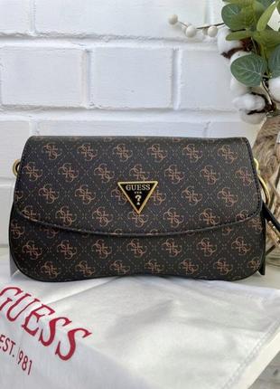😍нова сумка guess cordelia коричнева гес з лого 4g сумка багет...