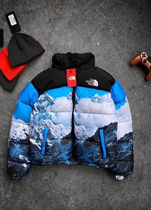 Куртка зимняя в стиле the north face горы