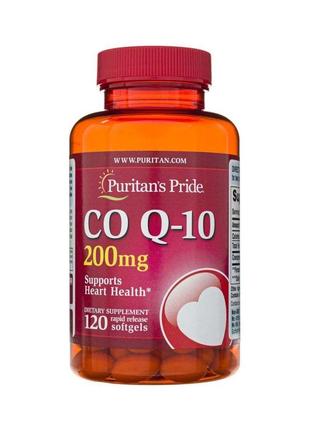 Коэнзим Q10 CО Q-10 Puritan's Pride 200 мг 120 гелевых капсул