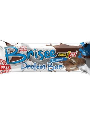 Батончик Power Pro Brisee без сахара 25% протеина Кокос, 55гр/20
