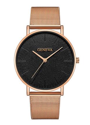 Часы женские наручные Geneva Classic steel watch розовое золото