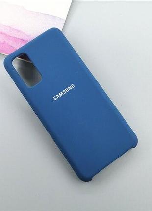 Силиконовый чехол для Samsung Galaxy S20 FE Синий микрофибра s...