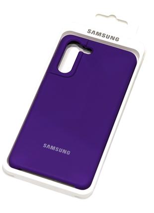 Силиконовый чехол для Samsung Galaxy S21 FE Фиолетовый микрофи...