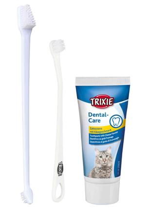 Зубна паста зі щітками для котів Trixie Dental Hygiene 50 г