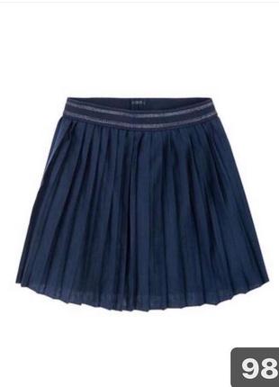 Плисерированная синяя юбка на девочку 98 см