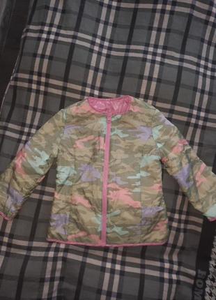 Стильная двусторонняя куртка бомпер для девочки