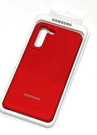 Силіконовий чохол для Samsung Galaxy S21 FE Червоний мікрофібр...
