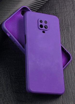 Силиконовый чехол для Xiaomi Redmi Note 9 Pro Фиолетовый микро...