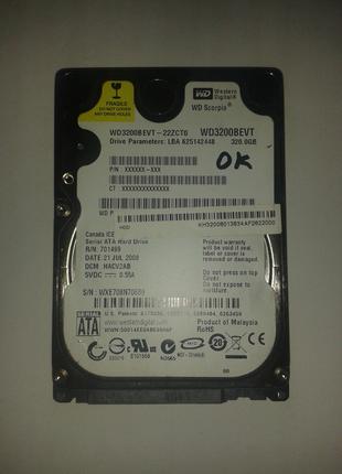 Жесткий диск Western Digital 320GB 5400rpm 8MB BWD3200BEVT SAT...