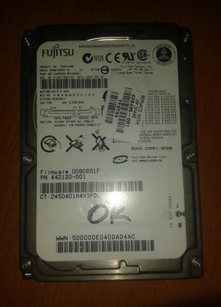 Жесткий диск Fujitsu 160GB 5400rpm 8MB MHW2160BH SATA, 2.5" б/у