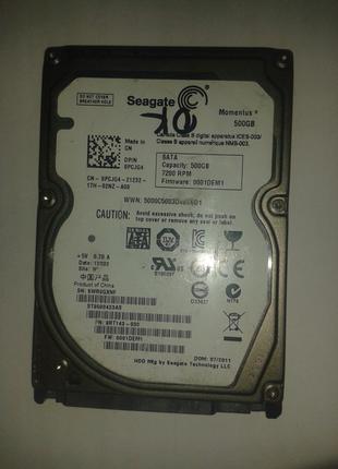 Жесткий диск Seagate 500GB 7200rpm 16MB, ST9500423AS, SATA, 2....